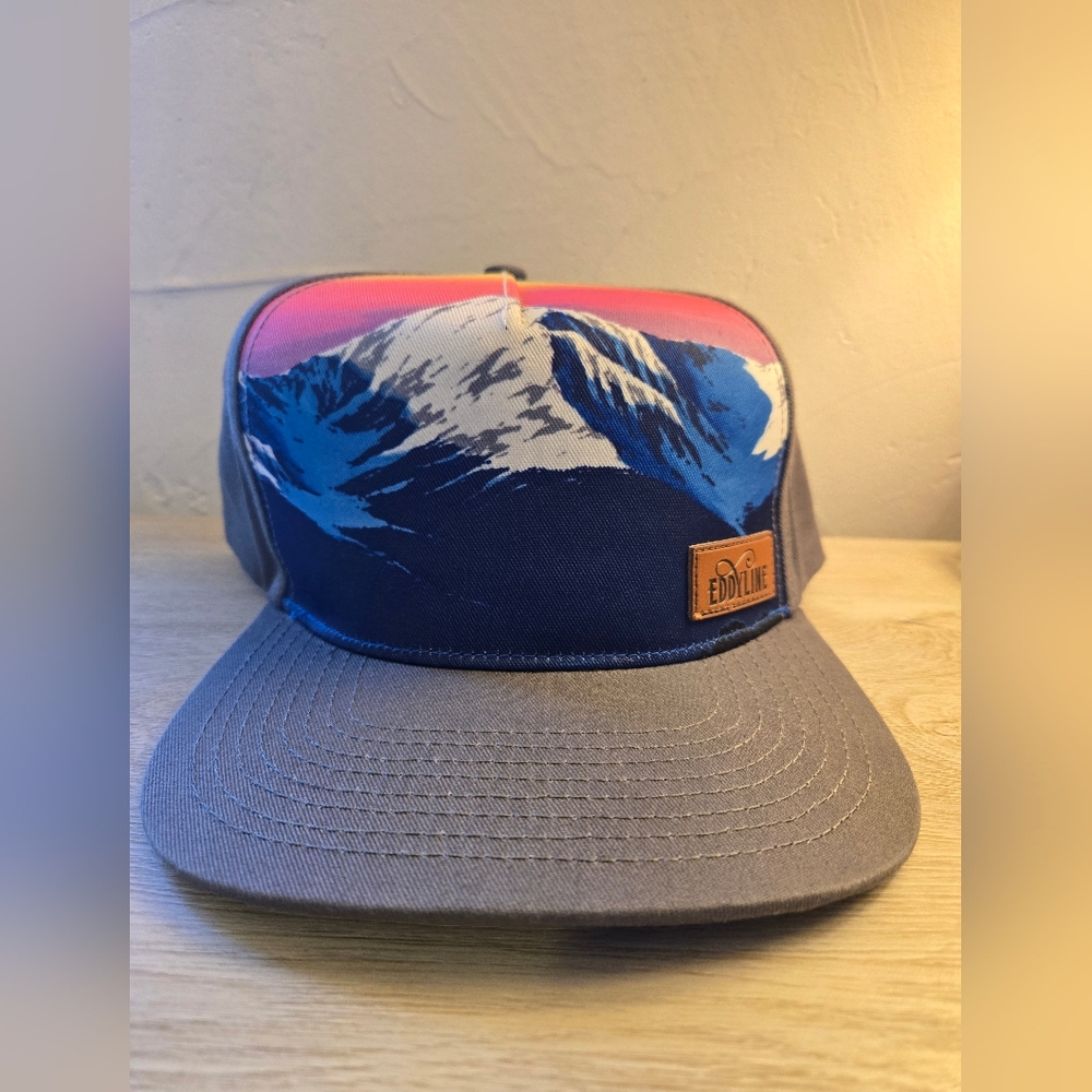 Blue and Pink Mountain Cap